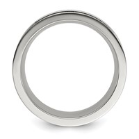 Chisel Stainless Steel Polished Band with Genuine Stingray Textured 8mm view 2