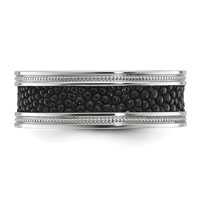 Chisel Stainless Steel Polished Band with Genuine Stingray Textured 8mm view 3