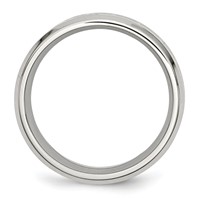 Stainless Steel Polished Yellow IP Band with Carbon Fiber Inlay Cross 8mm view 2