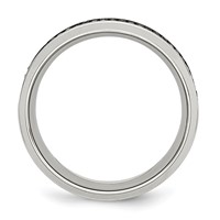 Chisel Stainless Steel Polished 0.33 Carat Black Diamond 10mm Band view 2