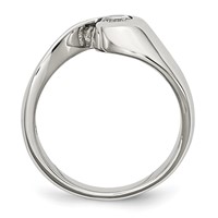 Stainless Steel Polished CZ Ring view 2