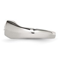 Stainless Steel Polished CZ Ring view 3