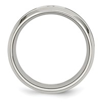 Chisel Stainless Steel Polished Camouflage.03 Carat Diamond 8mm Band view 2
