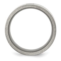 Chisel Stainless Steel Antiqued and Brushed.03 Carat Black Diamond 10mm Flat Band view 2