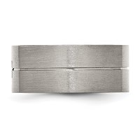 Chisel Stainless Steel Antiqued and Brushed.03 Carat Black Diamond 10mm Flat Band view 3