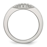 Chisel Stainless Steel Polished 0.10 Carat Diamond 9.5mm Band view 2