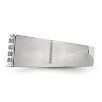Chisel Stainless Steel Polished 0.10 Carat Diamond 9.5mm Band view 3