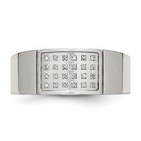Chisel Stainless Steel Polished 0.10 Carat Diamond 9.5mm Band view 4