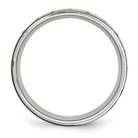 Stainless Steel Polished Black IP-plated 8mm Grooved Band view 2
