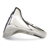 Stainless Steel Polished with Blue Druzy Stone Ring view 3