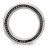 Stainless Steel Polished and Antiqued 9mm Band view 2