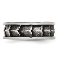 Stainless Steel Polished and Antiqued 9mm Band view 3