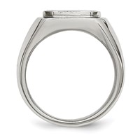 Stainless Steel Polished Black Enameled Ring view 2