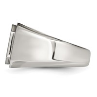 Stainless Steel Polished Black Enameled Ring view 3