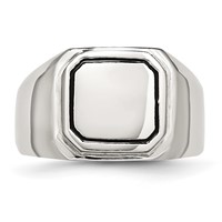 Stainless Steel Polished Black Enameled Ring view 4