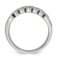 Chisel Stainless Steel Antiqued and Polished Marcasite Ring view 2