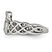 Chisel Stainless Steel Polished Claddagh Ring view 3