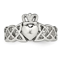Chisel Stainless Steel Polished Claddagh Ring view 4