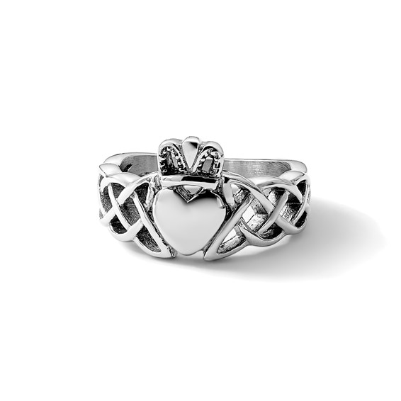 Chisel Stainless Steel Polished Claddagh Ring