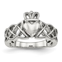 Chisel Stainless Steel Polished Claddagh Ring view 1