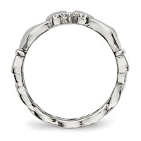 Chisel Stainless Steel Polished Claddagh Ring with Cross view 2