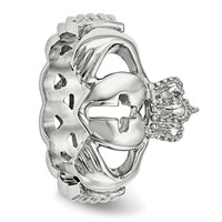 Chisel Stainless Steel Polished Claddagh Ring with Cross view 5
