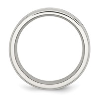 Chisel Stainless Steel Polished Band with CZ Printed Green Camo Under Rubber 8mm view 2