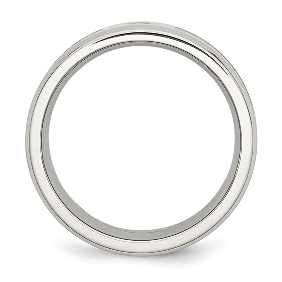 Chisel Stainless Steel Polished with CZ Printed Green Camo Under Rubber 8mm Band