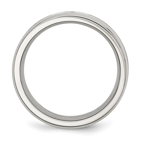 Chisel Stainless Steel Polished with CZ Printed Brown Camo Under Rubber 8mm Band