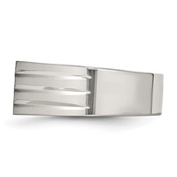Chisel Stainless Steel Polished Ring with CZ view 3