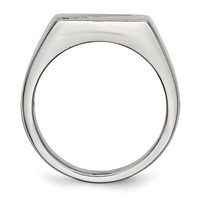 Stainless Steel Polished Ring with CZ Signet view 2
