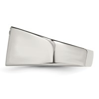 Stainless Steel Polished Ring with CZ Signet view 3