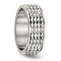 Chisel Stainless Steel Polished 8mm Studded Band view 4