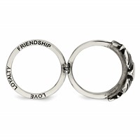 Chisel Stainless Steel Antiqued Love, Loyalty, Friendship Claddagh Hinged Ring view 5