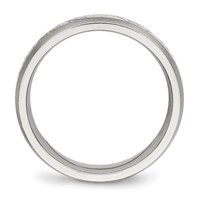 Stainless Steel Band with Sterling Silver Inlay Brushed Diamond Cut 6mm view 2