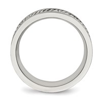 Stainless Steel Band with Sterling Silver Inlay Polished Brushed Edge 7mm view 2