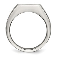 Chisel Stainless Steel Polished Carbon Fiber Inlay Signet Ring view 2