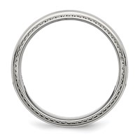 Chisel Stainless Steel Polished 8mm Textured Edged Band view 2