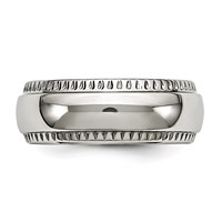 Chisel Stainless Steel Polished 8mm Textured Edged Band view 3