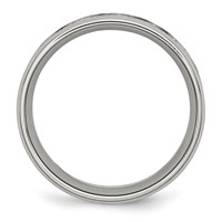 Stainless Steel Polished and Textured Band with CZ 8mm view 2