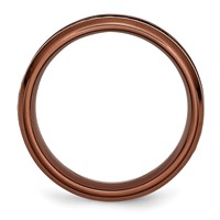 Stainless Steel Ridged Edge Brown IP-plated Band with Cable 7mm view 2