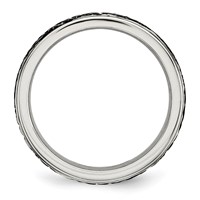 Stainless Steel Polished and Textured Black IP-plated 8mm Band view 2