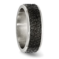 Stainless Steel Polished and Textured Black IP-plated 8mm Band view 4