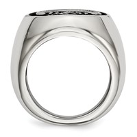 Stainless Steel Antiqued and Polished Anchor Ring view 2