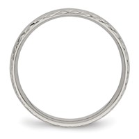 Chisel Stainless Steel Polished Satin Center Criss Cross Design 5mm Grooved Band view 2