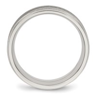 Stainless Steel Polished 8mm Grooved Ring view 2