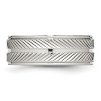 Stainless Steel Polished 8mm Grooved Ring view 3