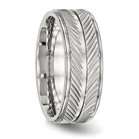 Stainless Steel Polished 8mm Grooved Ring view 4