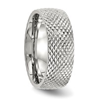 Stainless Steel Polished and Textured 8mm Band view 4