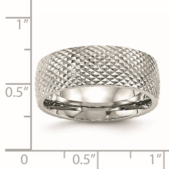 Stainless Steel Polished and Textured 8mm Band